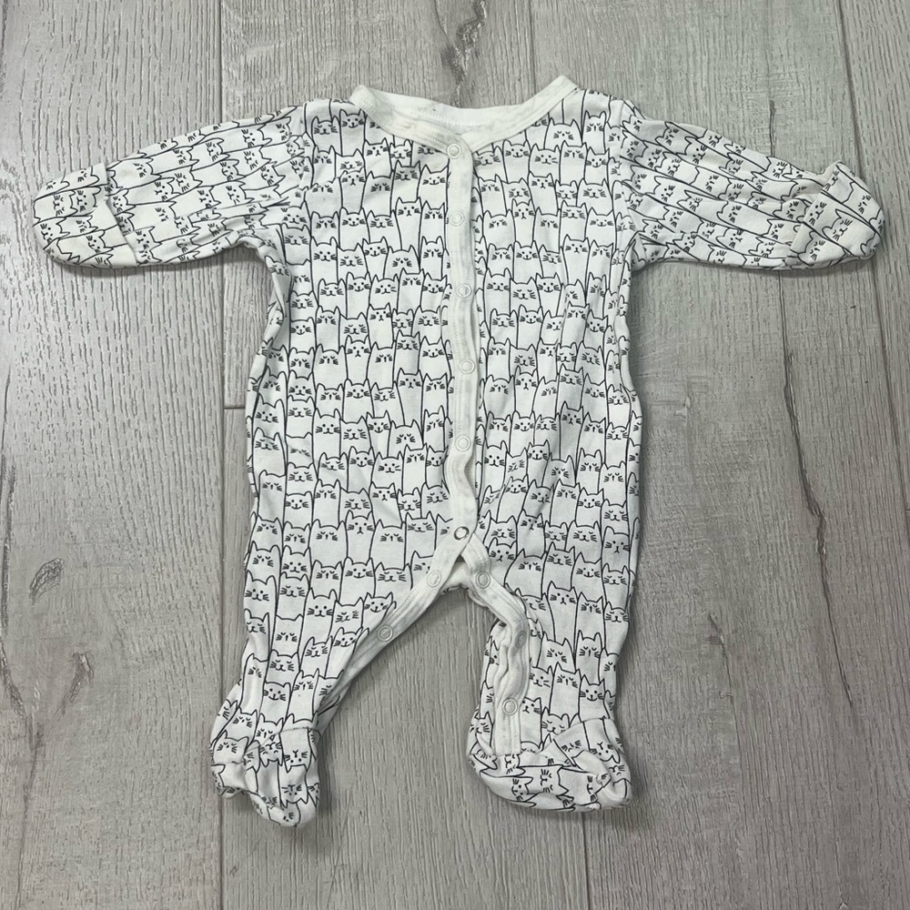 Rosie pope cat romper onesie black and white